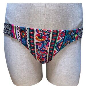 Xhilaration Swimwear S Bottom Women Floral Southwestern Design Red Blue Black Gr